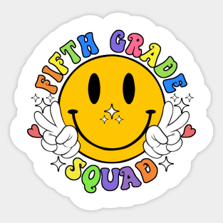 Fifth Grade Squad Smile Face Sticker